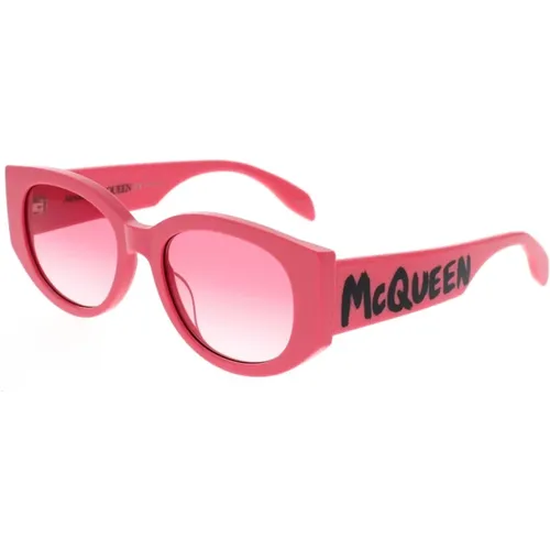 McQueen Graffiti Oval Sonnenbrille , unisex, Größe: 54 MM - alexander mcqueen - Modalova