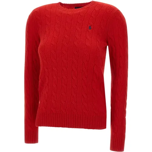 Roter Klassischer Woll-Kaschmir-Pullover , Damen, Größe: L - Polo Ralph Lauren - Modalova