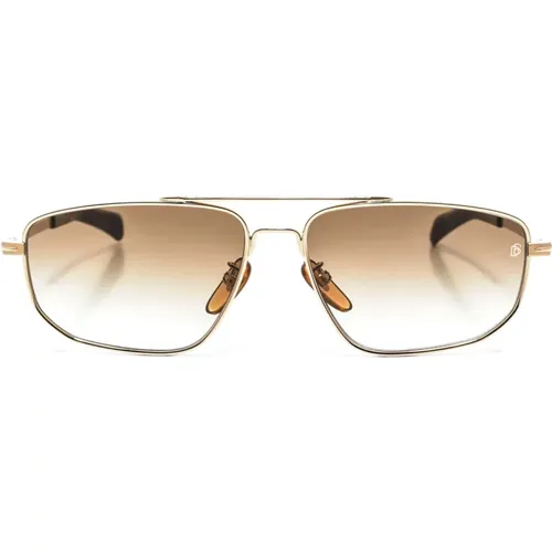 Rechteckige Metallsonnenbrille , Herren, Größe: ONE Size - Eyewear by David Beckham - Modalova