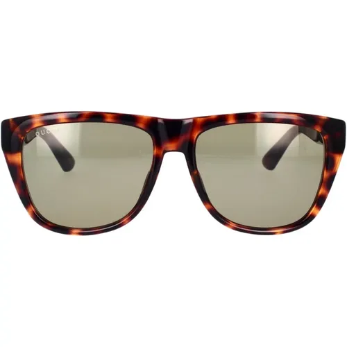 Rectangular Sunglasses with Golden Logo Detailing , male, Sizes: 57 MM - Gucci - Modalova