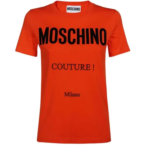 Elegant Maxi Print T-Shirt , Damen, Größe: 2XS - Moschino - Modalova