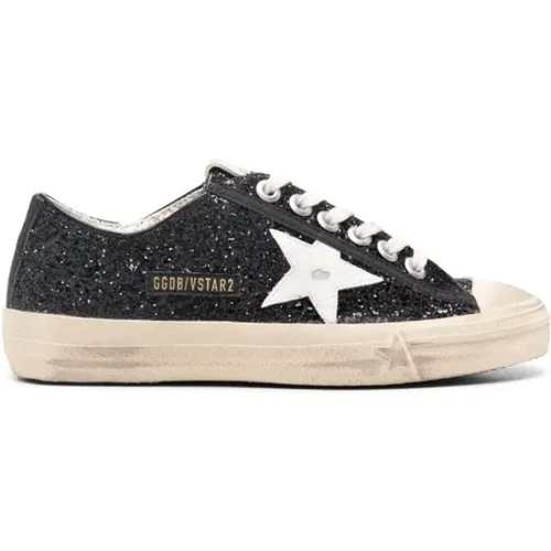 Schwarze Sterne Weiße Sneakers , Damen, Größe: 36 EU - Golden Goose - Modalova