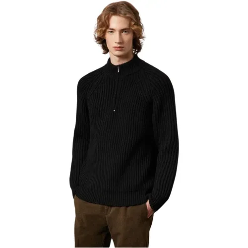 Cable Wool Half-Zip Sweater - Massimo Alba - Modalova