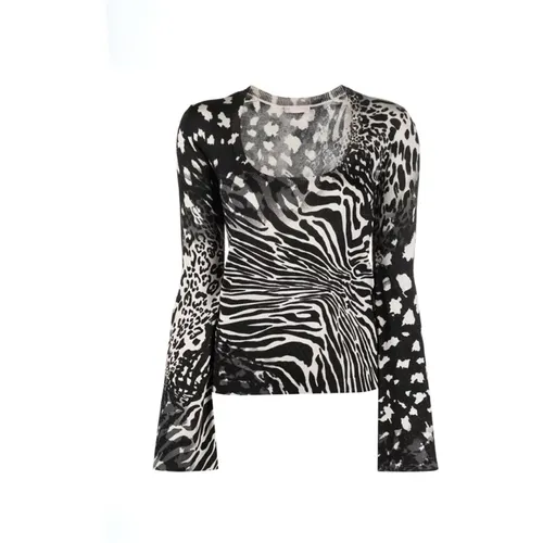 Zebra Print V-Ausschnitt Pullover - Liu Jo - Modalova