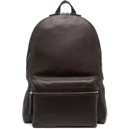Leather Micron Backpack , male, Sizes: ONE SIZE - Orciani - Modalova