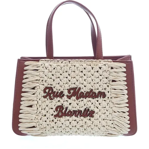 Raffia Leather XS Bag , female, Sizes: ONE SIZE - Rue Madam - Modalova