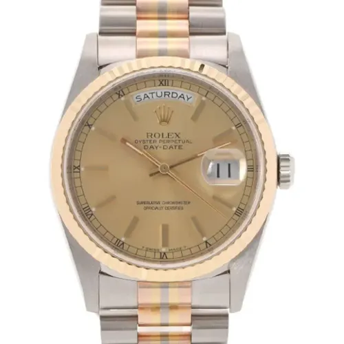 Pre-owned Gold Stainless Steel Rolex Watch , female, Sizes: ONE SIZE - Rolex Vintage - Modalova