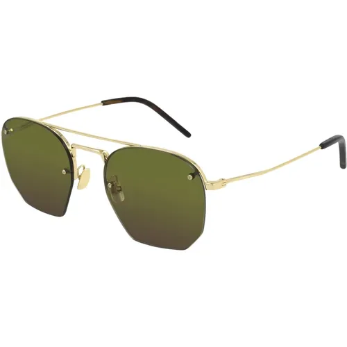 Green Lens Sunglasses SL 422-005 , male, Sizes: 52 MM - Saint Laurent - Modalova