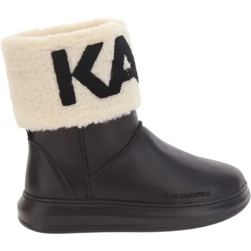 Schwarze Weiße Logo Knöchelstiefel , Damen, Größe: 41 EU - Karl Lagerfeld - Modalova