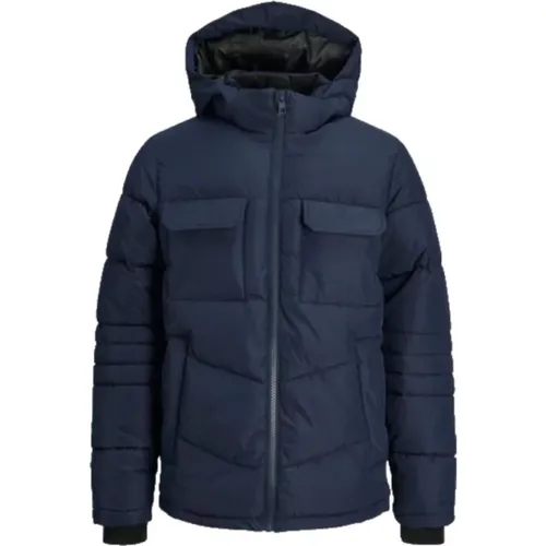 Marineblau Kapuzenjacke - jack & jones - Modalova