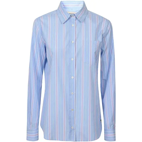 Striped Cotton Shirt with Classic Collar , female, Sizes: M, L, 4XS, XL - Max Mara Weekend - Modalova
