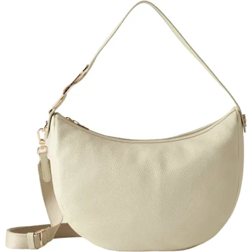 Cream Leather Luna Bag 011 Medium , female, Sizes: ONE SIZE - Borbonese - Modalova