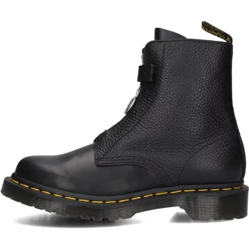 Schwarze Leder Front Zip Stiefel , Damen, Größe: 37 EU - Dr. Martens - Modalova