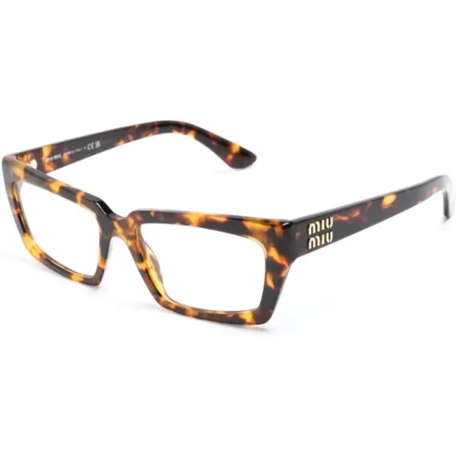Braun/Havanna Optische Brille , Damen, Größe: 52 MM - Miu Miu - Modalova