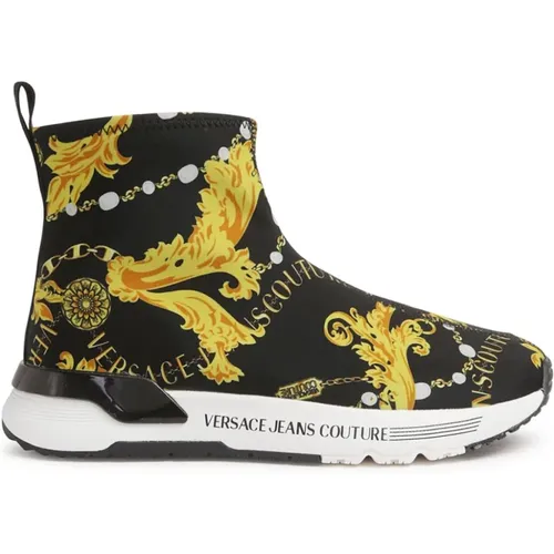 Black Sneakers for Women Aw24 , female, Sizes: 2 UK - Versace Jeans Couture - Modalova