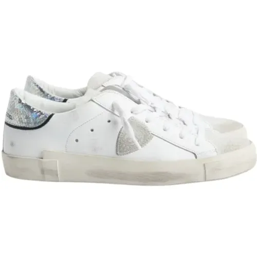 Low Top Sneakers with Distressed Detailing , female, Sizes: 6 UK, 7 UK, 4 UK, 5 UK, 3 UK, 8 UK - Philippe Model - Modalova