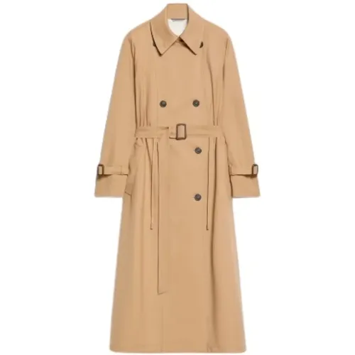 Waterproof Wool Blend Midi Trench Coat , female, Sizes: 2XS - Max Mara - Modalova