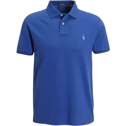 Dunkelblaues Poloshirt mit Slim Fit Logo , Herren, Größe: S - Ralph Lauren - Modalova