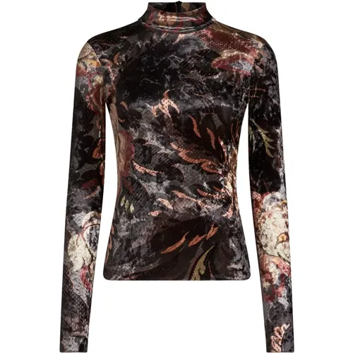 Grey Floral Turtleneck Topwear Aw24 , female, Sizes: S - ETRO - Modalova