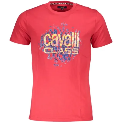 Cotton Logo Print T-Shirt , male, Sizes: XL, L, 2XL - Cavalli Class - Modalova