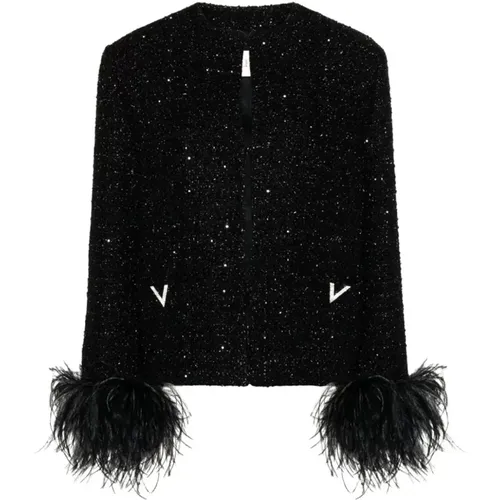 Tweed Sequin Jacket , female, Sizes: S, XS - Valentino - Modalova