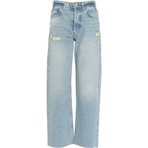 Hellblaue Faded Denim Boyfriend Jeans - Anine Bing - Modalova