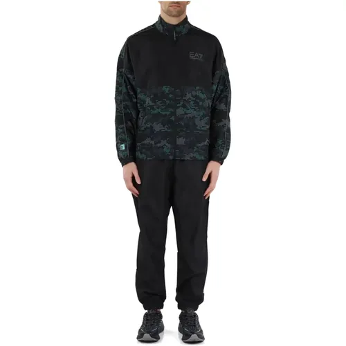 Ventus7 Sweat Suit with Zipper and Pants , male, Sizes: 2XL, L, M, XL - Emporio Armani EA7 - Modalova