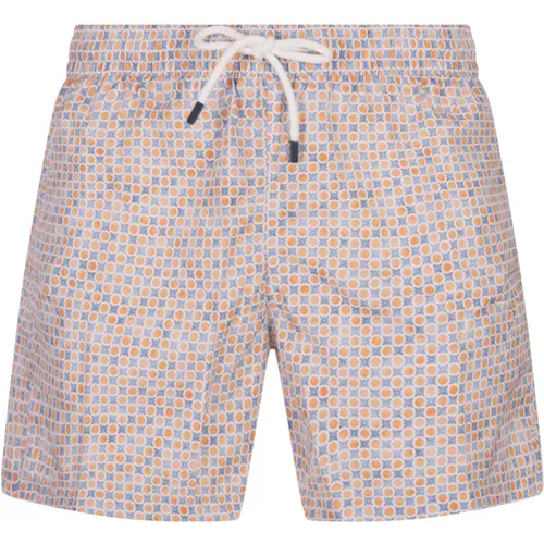 Orange Polka Dot Swim Shorts , male, Sizes: 2XL - Fedeli - Modalova