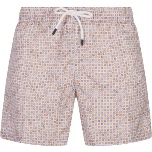 Orange Polka Dot Swim Shorts , male, Sizes: L, 2XL, XL - Fedeli - Modalova