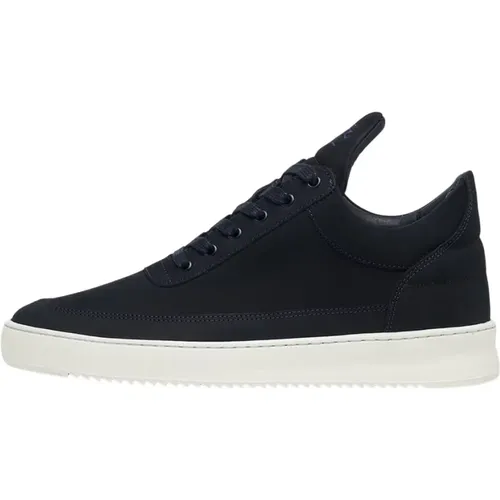 Low Top Ripple Nubuck Navy , male, Sizes: 9 UK, 5 UK, 10 UK, 6 UK, 8 UK, 12 UK, 7 UK, 11 UK - Filling Pieces - Modalova