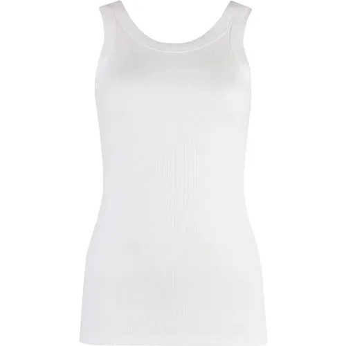 Geripptes Tanktop mit Rückenlogo,Geripptes Tanktop mit Logo-Detail hinten - Calvin Klein - Modalova