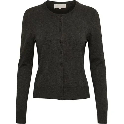 Eleganter Dunkelgrauer Melange Cardigan , Damen, Größe: XL - InWear - Modalova