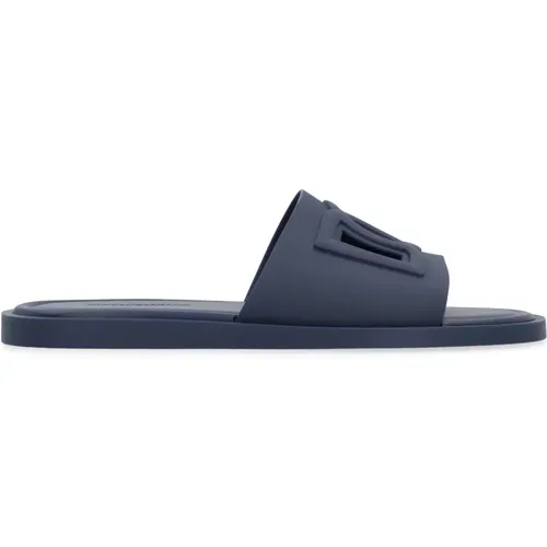 Rubber Slides with Cut-out Front Details , male, Sizes: 6 UK - Dolce & Gabbana - Modalova