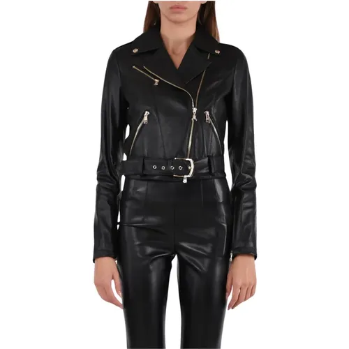 Semi-Gloss Lambskin Leather Jacket , female, Sizes: S, L - PATRIZIA PEPE - Modalova