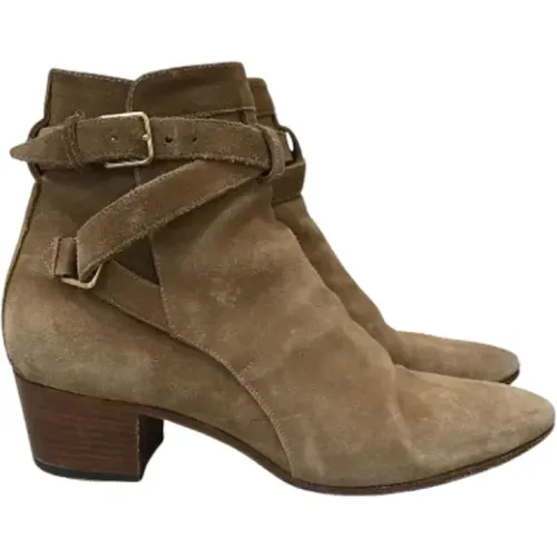 Pre-owned Suede boots , female, Sizes: 3 1/2 UK - Saint Laurent Vintage - Modalova