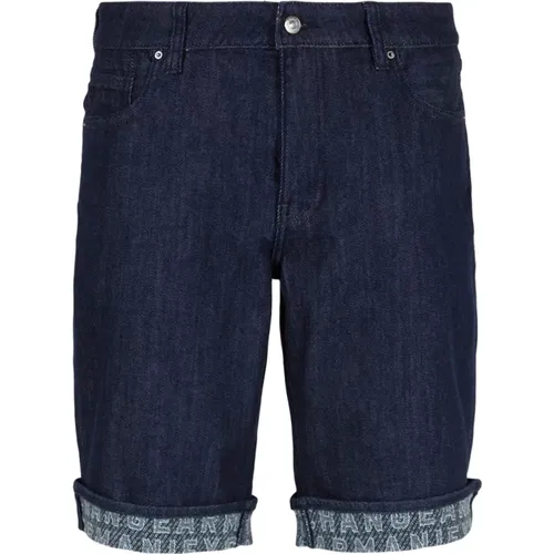 Indigo Denim Bermuda Shorts , Herren, Größe: W30 - Armani Exchange - Modalova