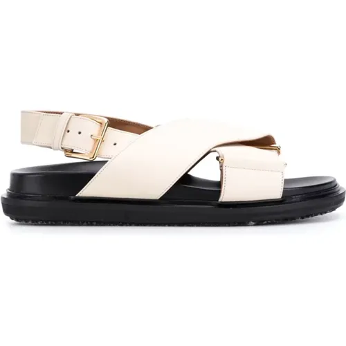 Crisscross Leather Sandal , female, Sizes: 3 UK - Marni - Modalova