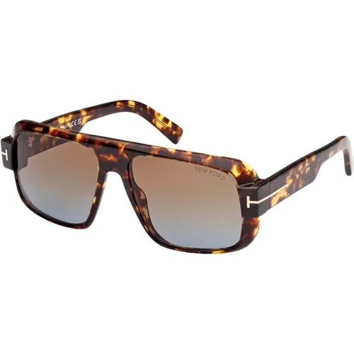 Turner Sunglasses Dark Havana/Light , male, Sizes: 58 MM - Tom Ford - Modalova