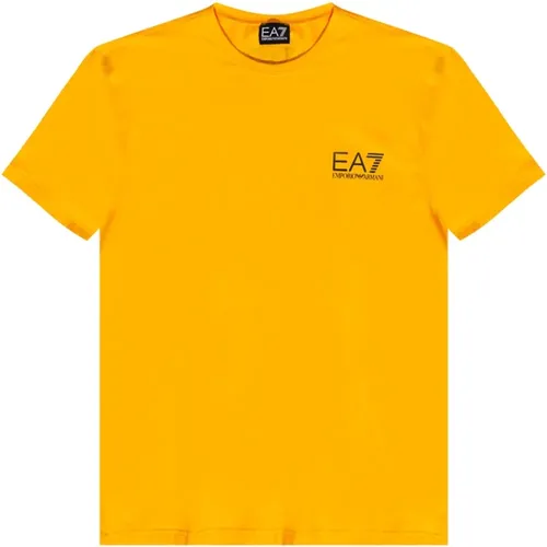 T-shirt with logo , male, Sizes: L - Emporio Armani EA7 - Modalova