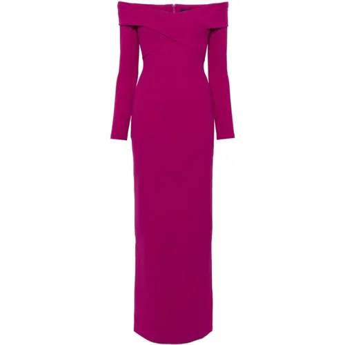 Fuchsia Off-Shoulder Kleid , Damen, Größe: XS - Solace London - Modalova