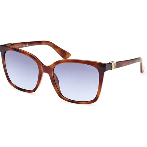 Stilvolle Sonnenbrille mit blauen Verlaufsgläsern , Damen, Größe: 57 MM - Guess - Modalova