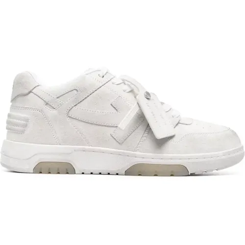 Off , Suede Out of Office Sneakers , male, Sizes: 8 UK - Off White - Modalova