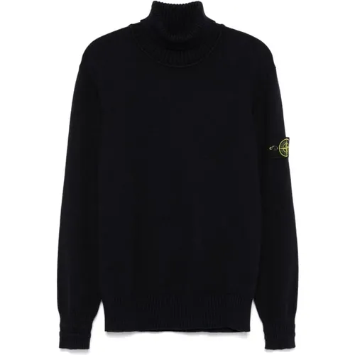 Blauer Pullover mit Kompass-Applikation - Stone Island - Modalova