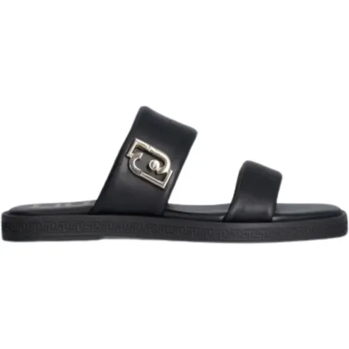 Monogramm Flache Sandalen mit Auffälligen Riemen , Damen, Größe: 36 EU - Liu Jo - Modalova