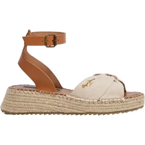 Flat Sandalen , Damen, Größe: 39 EU - Pepe Jeans - Modalova