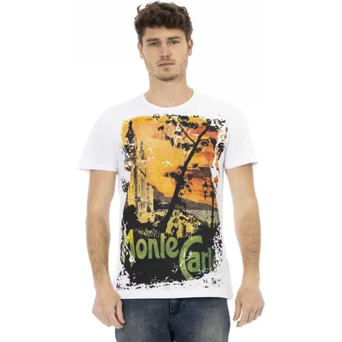 Casual T-Shirt mit kurzen Ärmeln und Rundhalsausschnitt , Herren, Größe: L - Trussardi - Modalova