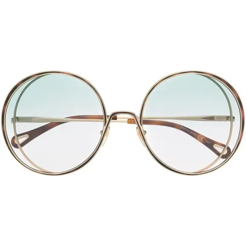 Gold Sunglasses for Women , female, Sizes: 61 MM - Chloé - Modalova