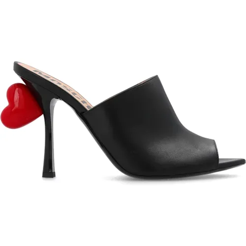 Heeled mules in leather , Damen, Größe: 41 EU - Moschino - Modalova