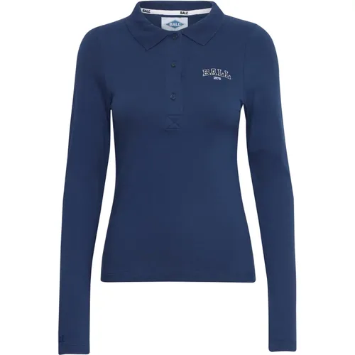 Long Sleeve Polo Shirt Ocean , female, Sizes: XS, L, S, M - Ball - Modalova