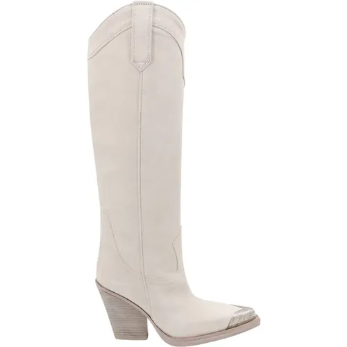 Suede Ankle Boots with Metal Toe , female, Sizes: 8 UK - Paris Texas - Modalova